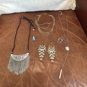 FREE PEOPLE and LUCKY BRAND jewelry assortment.